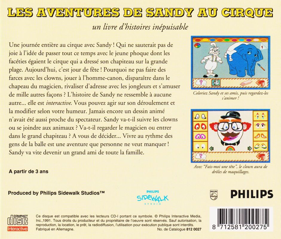 Sandy's Circus Adventure box art for CD-i